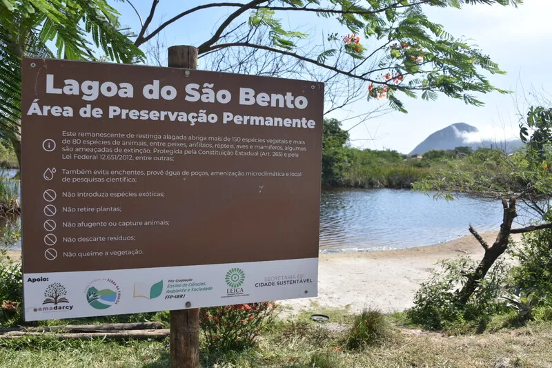 A Lagoa do São Bento possui uma área de 6,94 hectares, com perímetro de 992 m² e sua Zona de Amortecimento possui 40,19 hectares