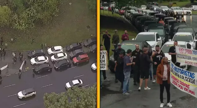 Motoristas de aplicativo protestam contra proposta que cria pacote de direitos trabalhistas