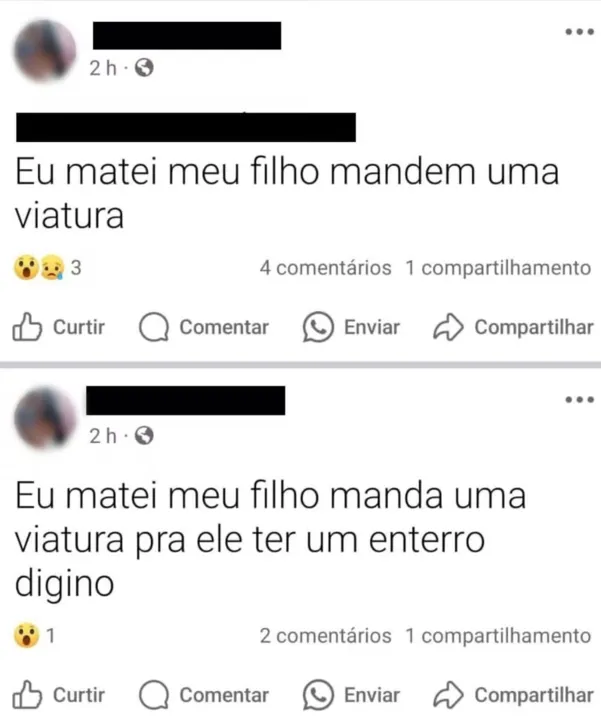 Postagem feita pela mulher