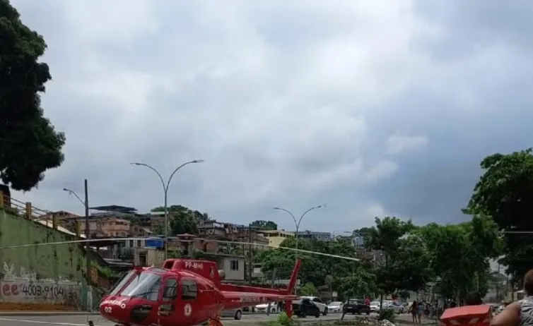 Vítima foi socorrida por helicóptero