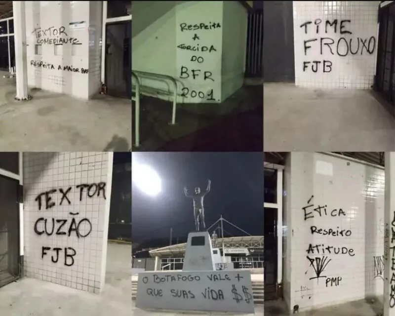 Torcida do Botafogo protesta contra jogadores e gestão do clube