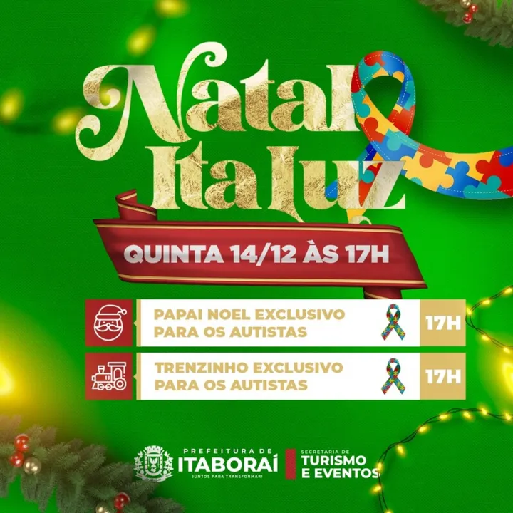 Natal Ita Luz: Papai Noel recebe crianças autistas com horário exclusivo em Itaboraí