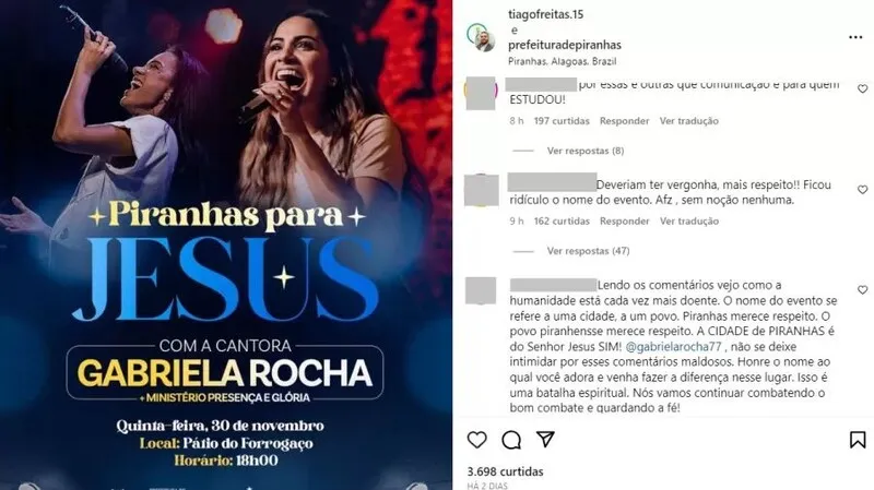 A polêmica aconteceu após o anúncio de um evento em comemoração ao Dia do Evangélico