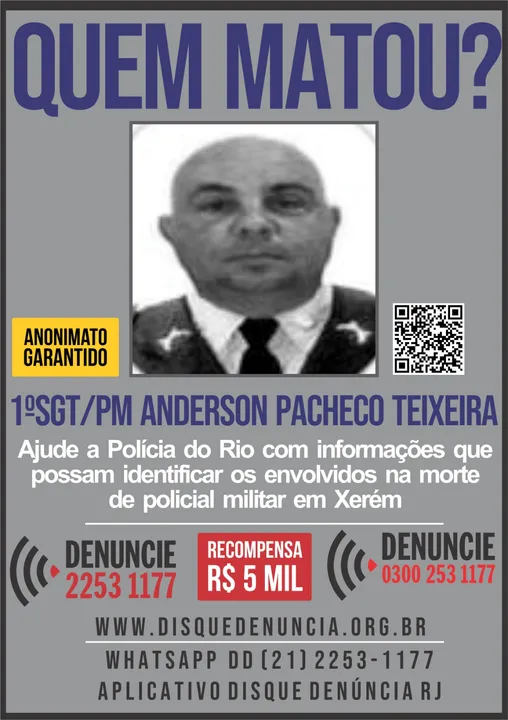 Disque Denúncia procura envolvidos na morte do policial Anderson Pacheco Teixeira