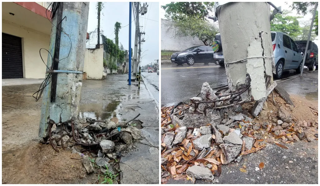 Postes em condições precárias preocupam moradores em São Gonçalo