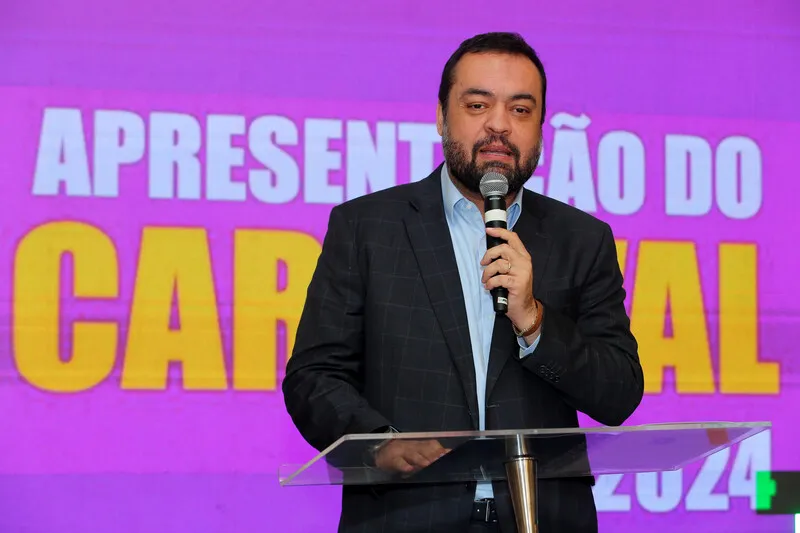 Governador Cláudio Castro durante a apresentação do Plano Operacional do Estado para o Carnaval