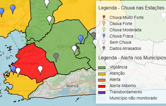 Rio da Aldeia e Rio Alcântara estão em iminência de transbordo