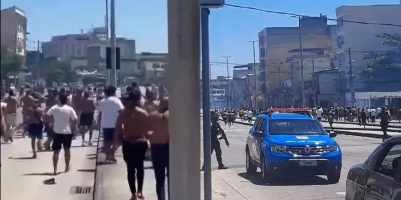 Pouco antes de clássico carioca, torcedores se enfrentaram com bombas e pedaços de madeira