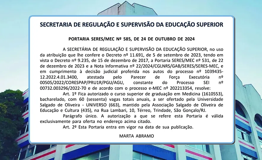 Primeiro vestibular para ingresso no curso de Medicina já acontece em novembro