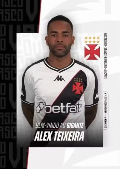 Vasco anuncia o retorno de Alex Teixeira, até o fim de 2025