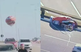 Balão cai na pista da Ponte Rio-Niterói