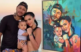 Bruna Biancardi mostra quadro inspirado em foto com Neymar e a filha Mavie