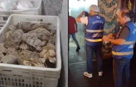 Defesa do Consumidor apreende mais de 180 kg de alimentos vencidos em restaurante no Rio