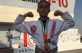 Gonçalense de 9 anos conquista medalha de bronze no jiu-jitsu em Abu Dhabi, nos Emirados Árabes