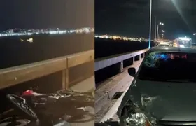 Motociclista morre após ser atingido por carro e cair da Ponte Rio-Niterói