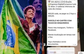 O homem é preso por vender ingressos falsos, no show do Bruno Mars!