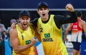 Olímpiadas: André e George estreiam com vitória brasileira no vôlei de praia