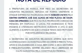 Prefeitura de Maricá se manifesta após ataques a centro espírita