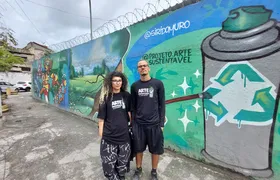 Projeto 'Arte Sustentável e o Meio Ambiente' leva oficinas de grafite e para escola em São Gonçalo