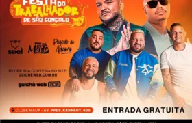 São Gonçalo terá show gratuito no Dia do Trabalhador