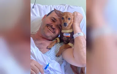 Gonçalense recebe visita de seu animal de estimação em unidade hospitalar; Vídeo