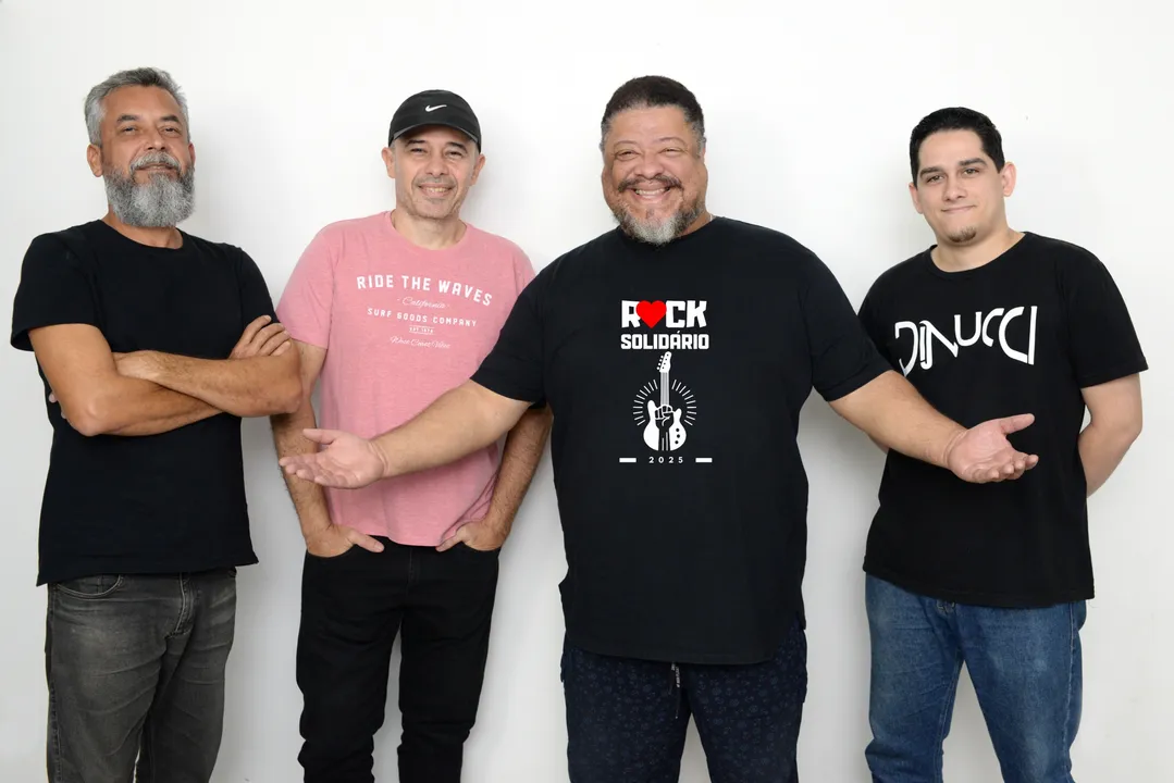 Marcelo Marins (banda Soñadora), André Roque (bandas Del Rei e os Belinas), João Raphael (Jhon) e Danilo Dinucci (banda DiNucci)
