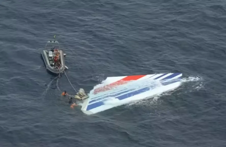 O avião caiu no Oceano Atlântico em 2009
