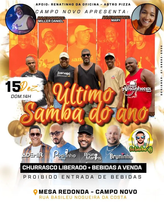 Amanhecer encerra o ano com mais uma roda de samba e já tem novos eventos a partir de janeiro