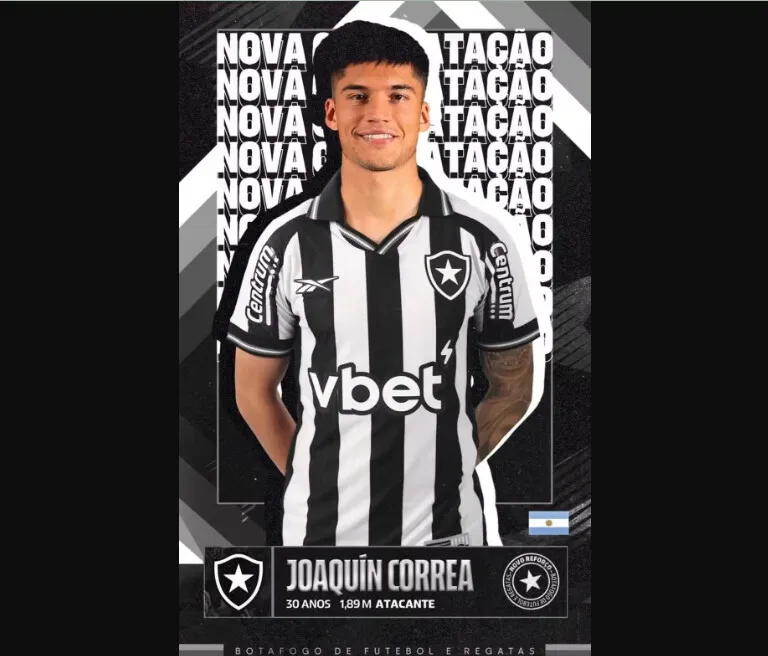Botafogo anuncia a contratação de Joaquín Correa