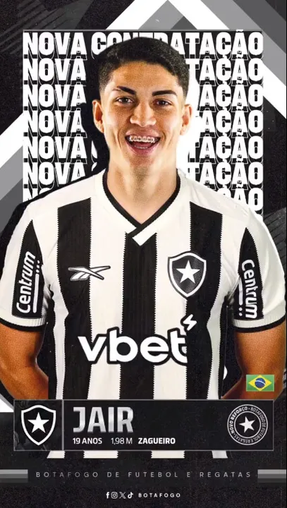 Botafogo anuncia contratação de Jair com vídeo