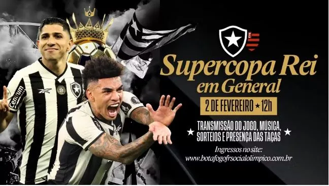 Botafogo planeja evento para transmitir duelo contra o Flamengo, pela Supercopa