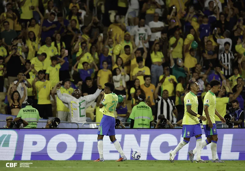 Estêvão marcou o primeiro gol da seleção brasileira