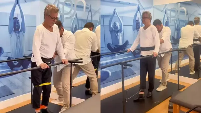 O coreógrafo revelou imagens de suas atividades na fisioterapia