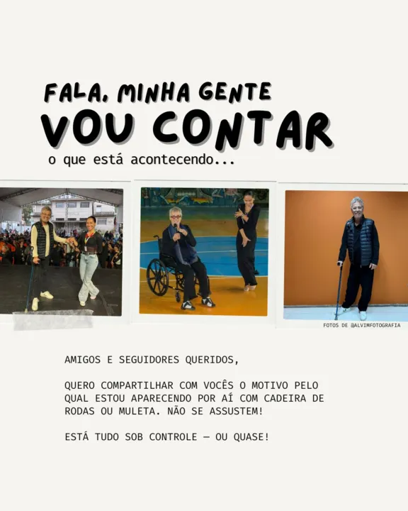 Em um post do próprio Instagram, ele tranquilizou o fãs e contou os próximos passos