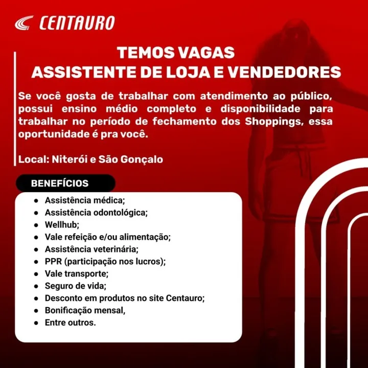 Os vendedores contratados receberão comissionamento sobre as vendas, o que pode aumentar a remuneração no final do mês