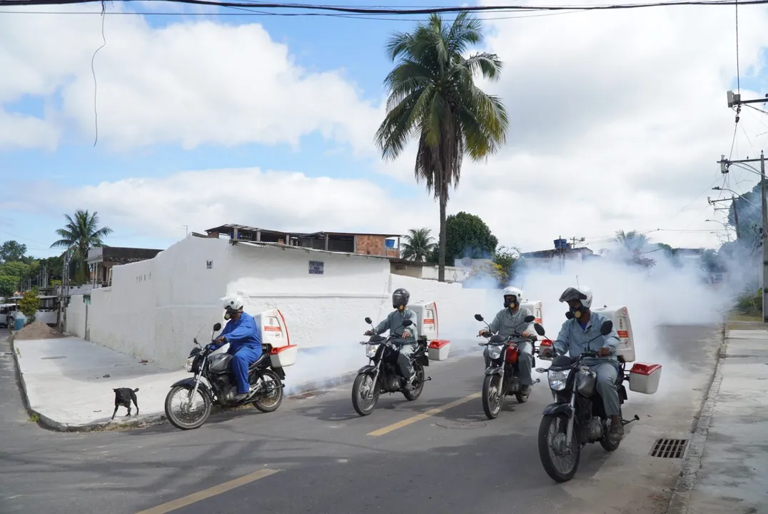Pulverização de inseticida para o controle do mosquito Aedes aegypti