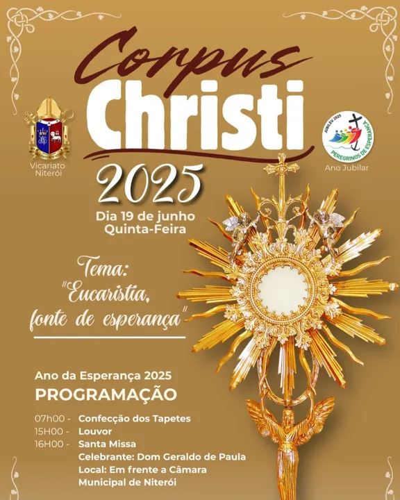 A Celebração terá transmissão pelas redes sociais oficiais da Arquidiocese de Niterói