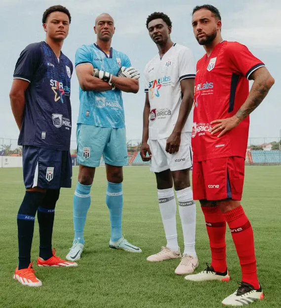 Os jogadores João Vítor, Dida, Hugo Borges e Helton participaram da divulgação das peças nas redes sociais do clube