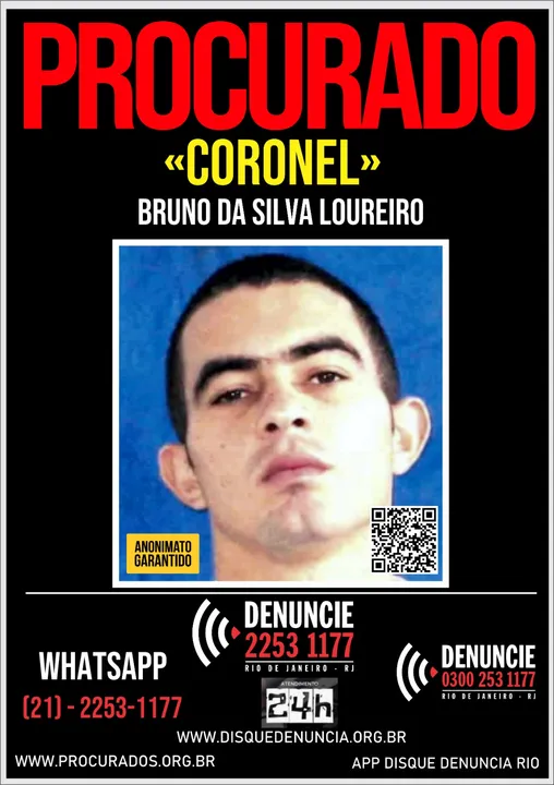 Bruno da Silva Loureiro, acumula diversas anotações criminais por tráfico de drogas, roubo, homicídio, entre outros crimes