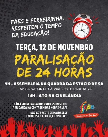 Panfleto do Sindicado Estadual dos Profissionais de Educação do Estado do Rio de Janeiro