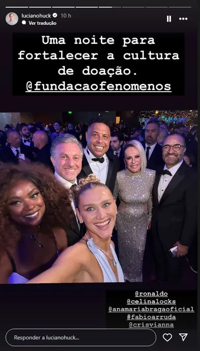 Luciano Huck registrou um dos momentos do leilão da última quinta (21)