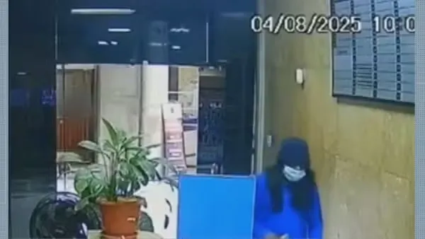 Câmeras de segurança flagraram a entrada e saída do suspeito