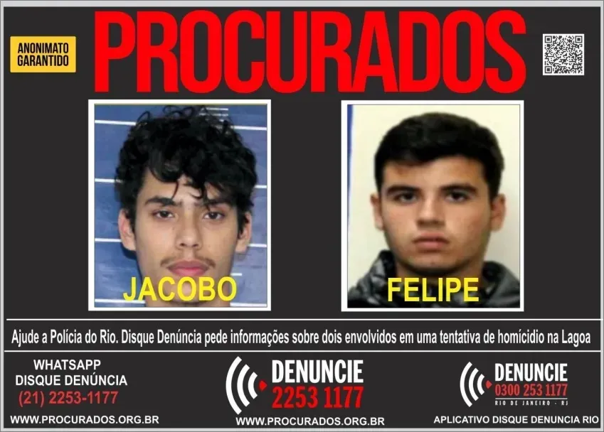 Dois jovens são investigados por agredir brutalmente estudante de Direito na Lagoa; um dos suspeitos é filho de narcotraficante colombiano
