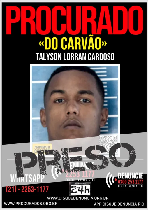 'Do Carvão' foi preso na Comunidade Cinco Bocas