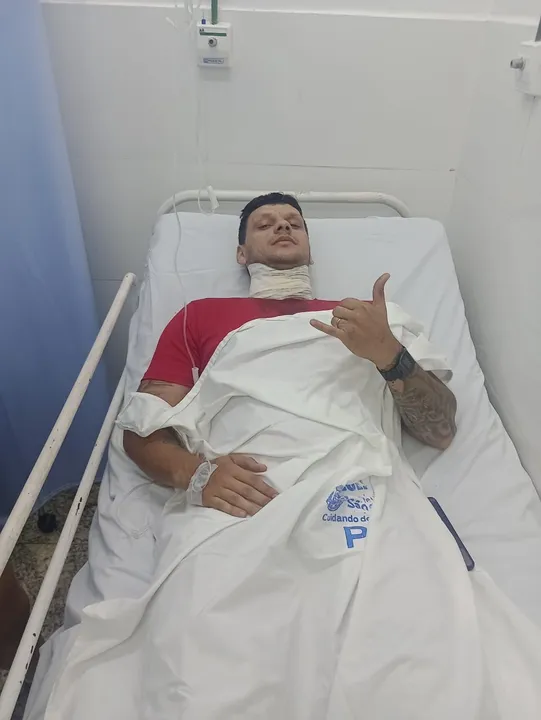 Paulo Victor, de 31 anos, teve o pescoço cortado por linha chilena na BR-101