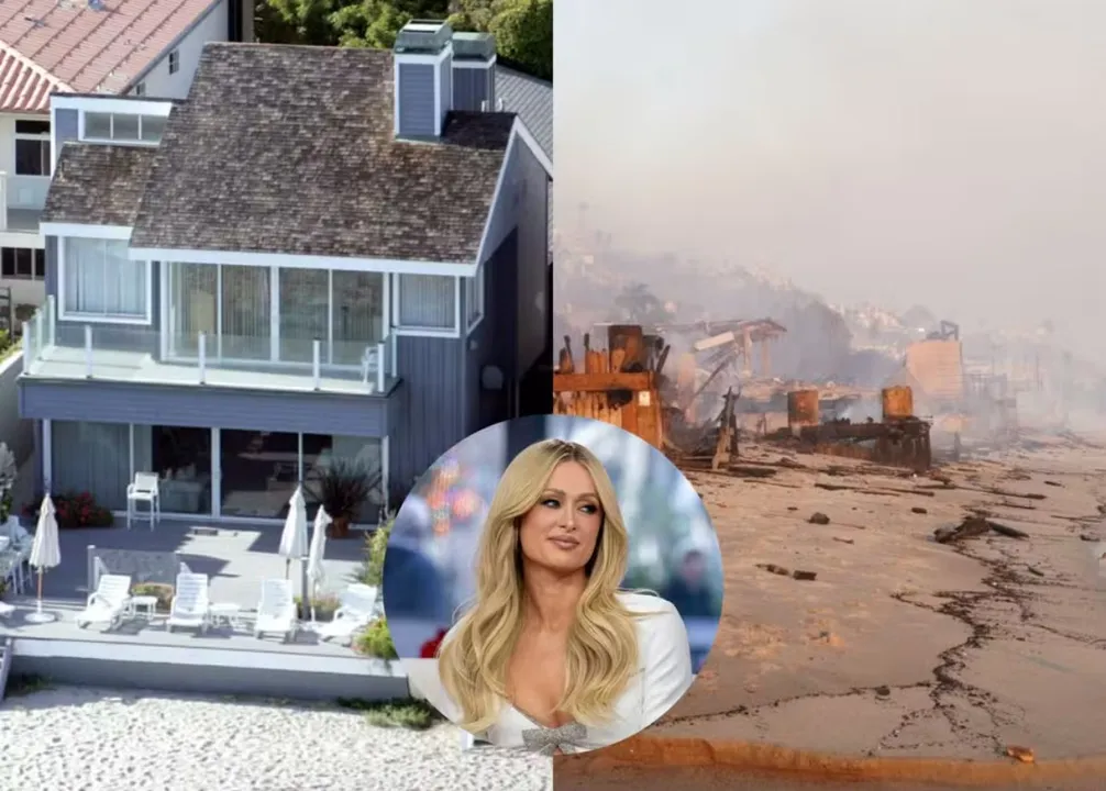 As mansões de Paris Hilton e do casal Adam Brody e Leigton Meester foram destruídas pelo incêndio.