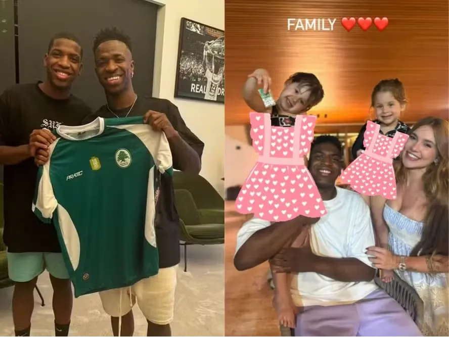 Irmão de Vini Jr. posta foto com Virginia e filhas na mansão do jogador