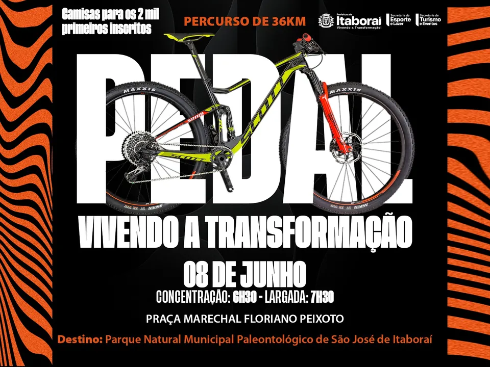 O “Pedal Vivendo a Transformação” integra a agenda de ações da Prefeitura voltadas à promoção do esporte, do lazer e da qualidade de vida em Itaboraí
