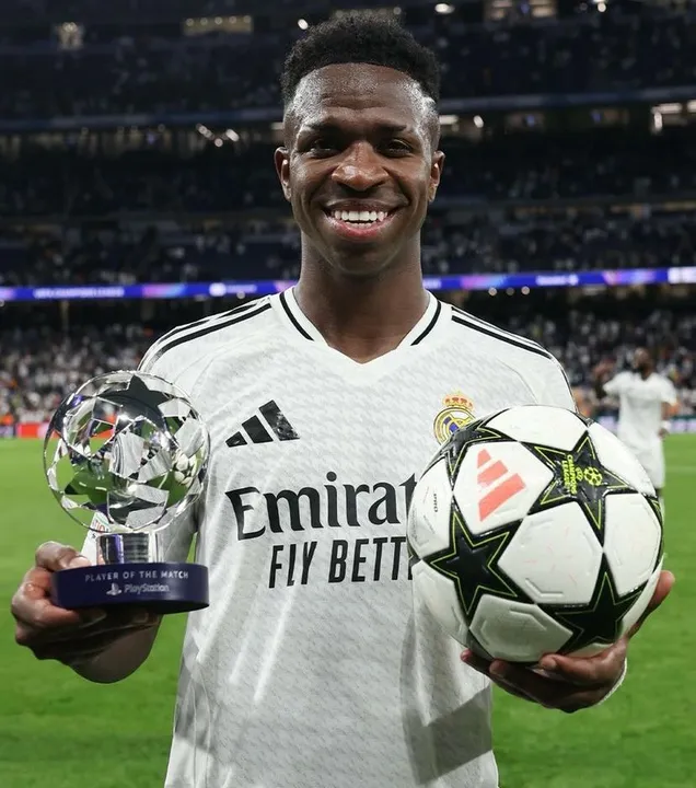 Vini Jr ficou segundo lugar na disputa pela Bola de Ouro