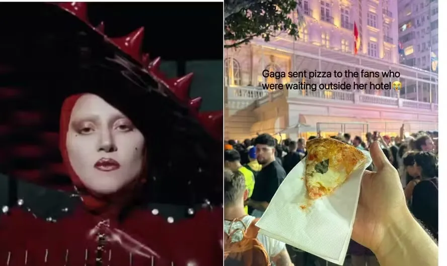 A cantora distribuiu pizzas aos fãs